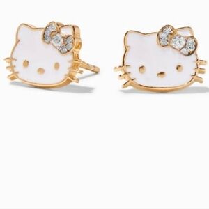 Kids earrings, girls earrings, hello kitty lab diamond, earrings, hello kitty